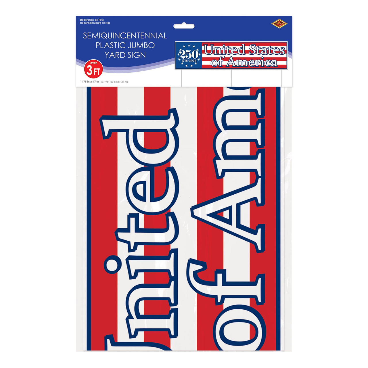 Jumbo Semiquincentennial Yard Sign - Patriotic & Durable