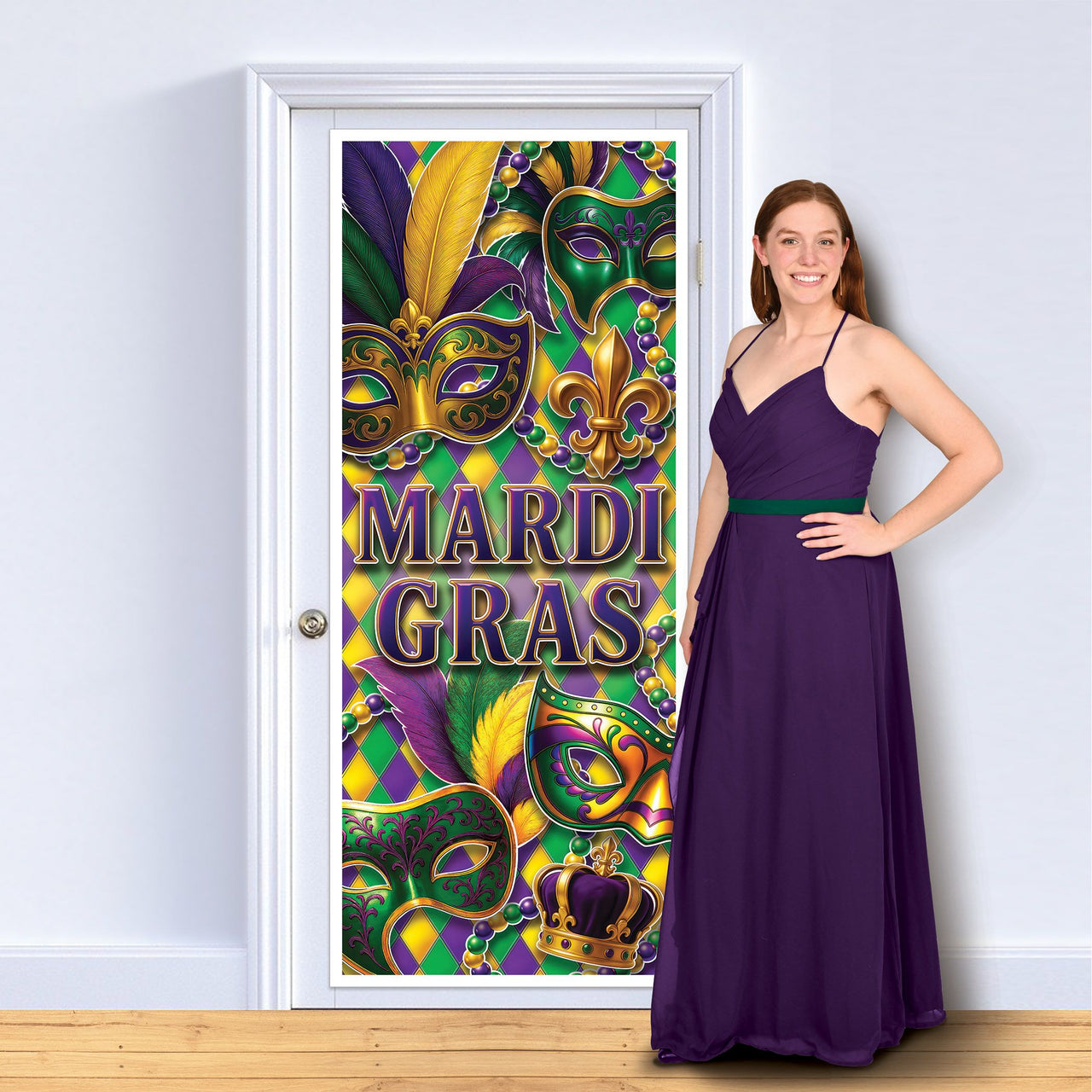 Mardi Gras All-Weather Door Cover - 6 ft x 30 inch