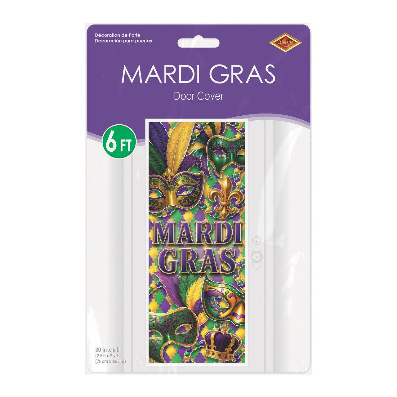 Mardi Gras All-Weather Door Cover - 6 ft x 30 inch