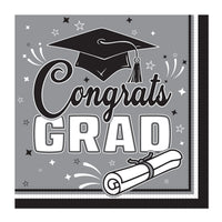 Graduation Congrats Grad Luncheon Napkins - Black (36 Count)