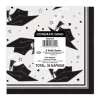 Graduation Congrats Grad Luncheon Napkins - Black (36 Count)