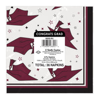 Congrats Grad Burgundy Luncheon Napkins - 36-Count Pack