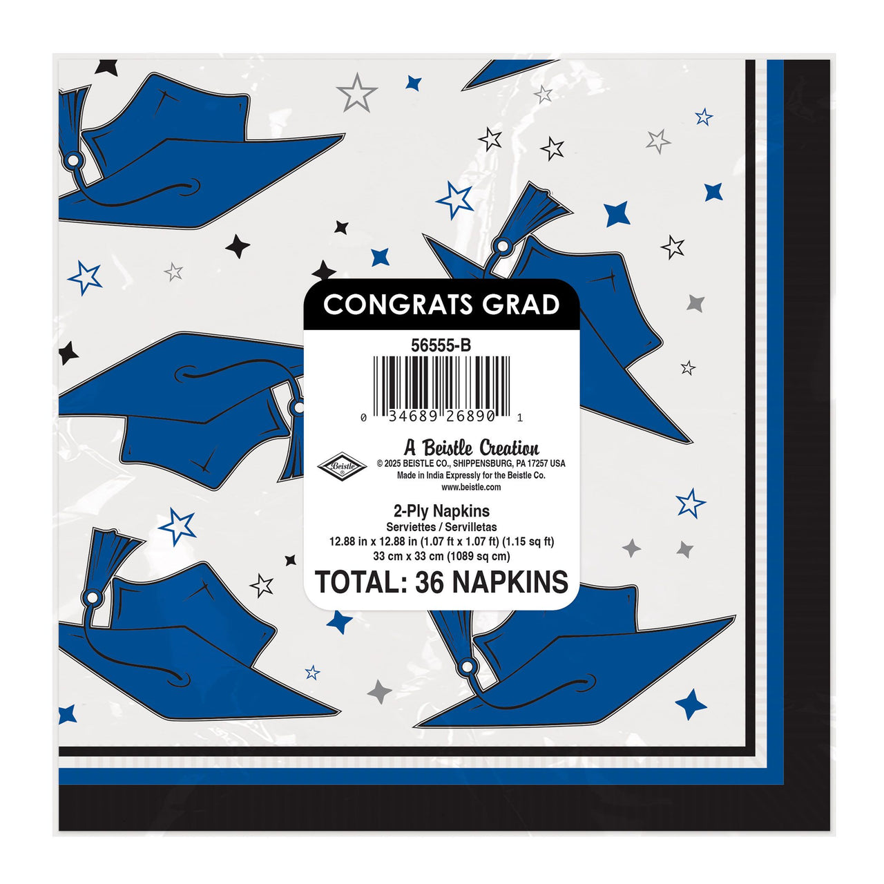 Congrats Grad Luncheon Napkins - Blue (36-Count)
