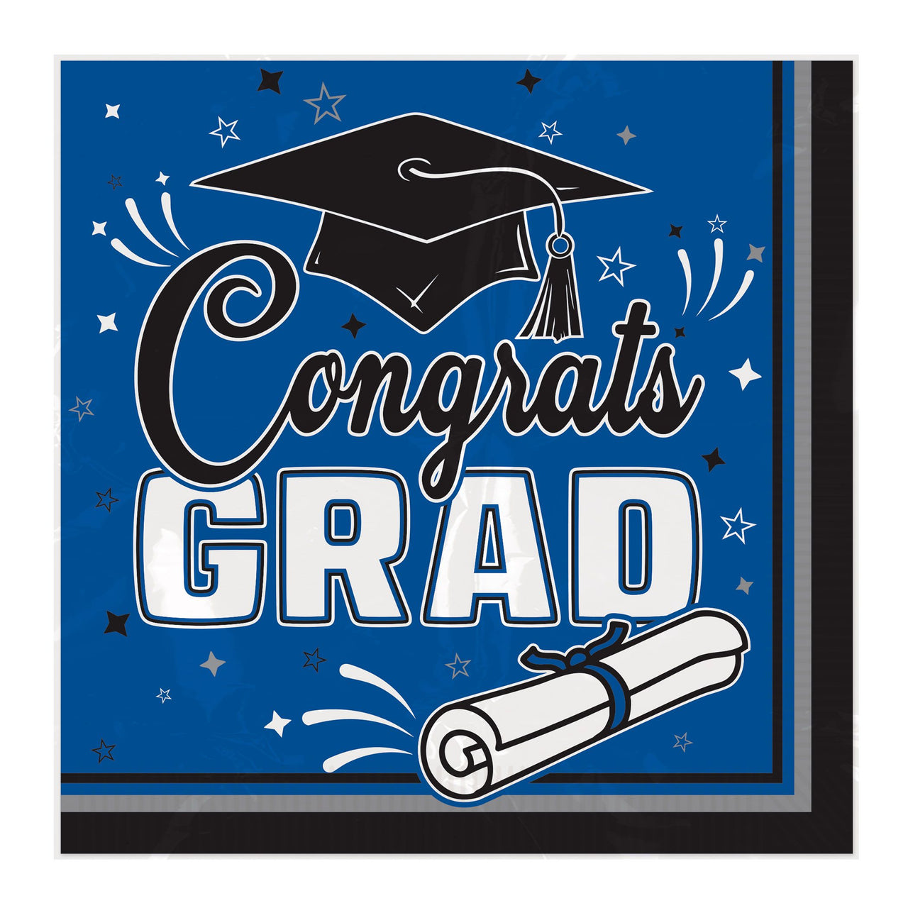 Congrats Grad Luncheon Napkins - Blue (36-Count)