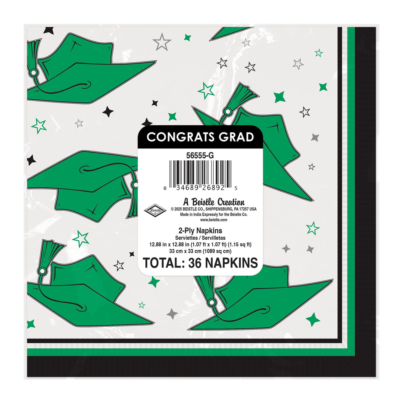 Congrats Grad Green Luncheon Napkins - 36-Count (2-Ply)