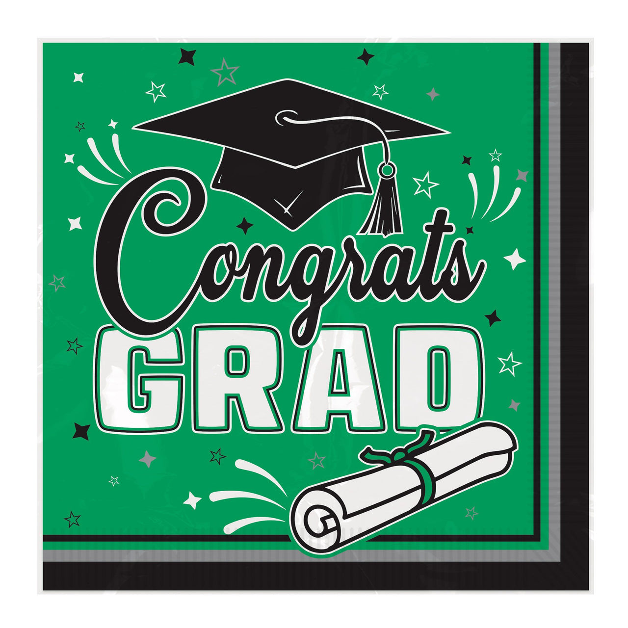 Congrats Grad Green Luncheon Napkins - 36-Count (2-Ply)