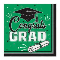 Congrats Grad Green Luncheon Napkins - 36-Count (2-Ply)