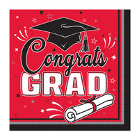 Congrats Grad Red Luncheon Napkins - 36-Count 2-Ply