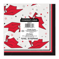 Congrats Grad Red Luncheon Napkins - 36-Count 2-Ply