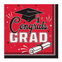 Congrats Grad Red Luncheon Napkins - 36-Count 2-Ply