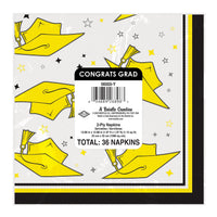 Congrats Grad Yellow Luncheon Napkins - 36 Ct (12 Pkgs)