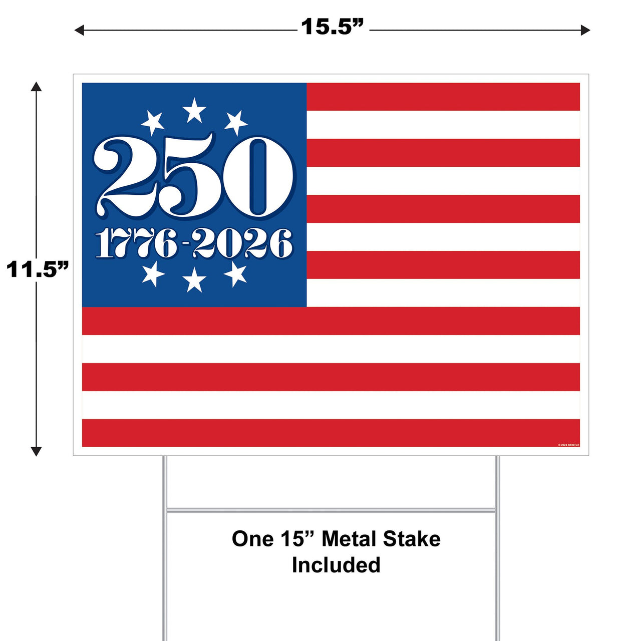 Semiquincentennial Patriotic Yard Sign - 11.5" x 15.5"