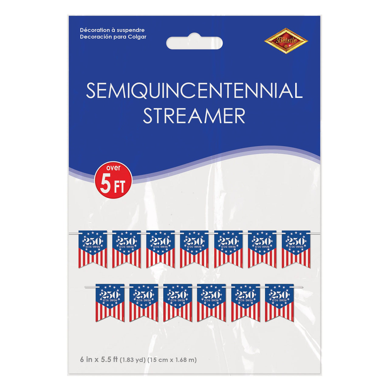 Semiquincentennial Streamer - Patriotic Decor (6" x 5.5')