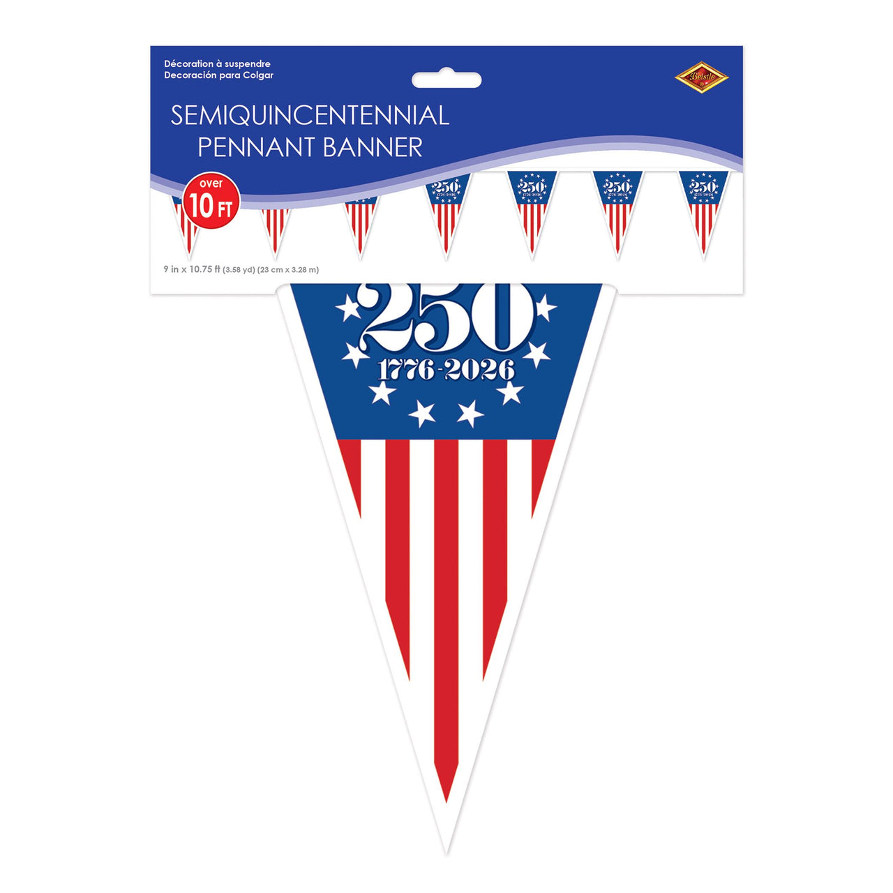 Semiquincentennial Pennant Banner - All-Weather, 10 ft