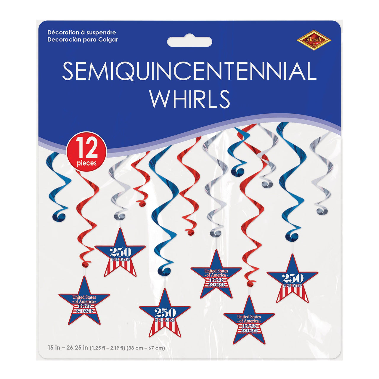 Semiquincentennial Whirls - Patriotic Hanging Decorations