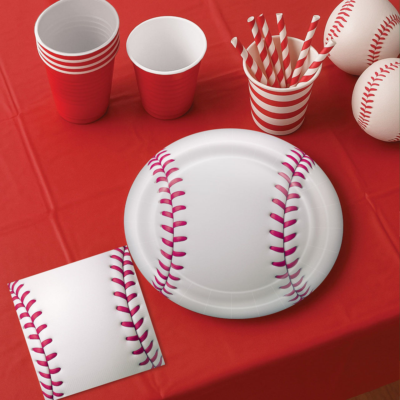 9" Baseball Party Plates - Set of 8 Sports-Themed Dinnerware