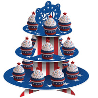 Semiquincentennial Cupcake Stand - 16 inch Patriotic Display