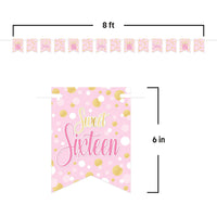 Sweet 16 Streamer - 6in x 8ft Birthday Party Banner