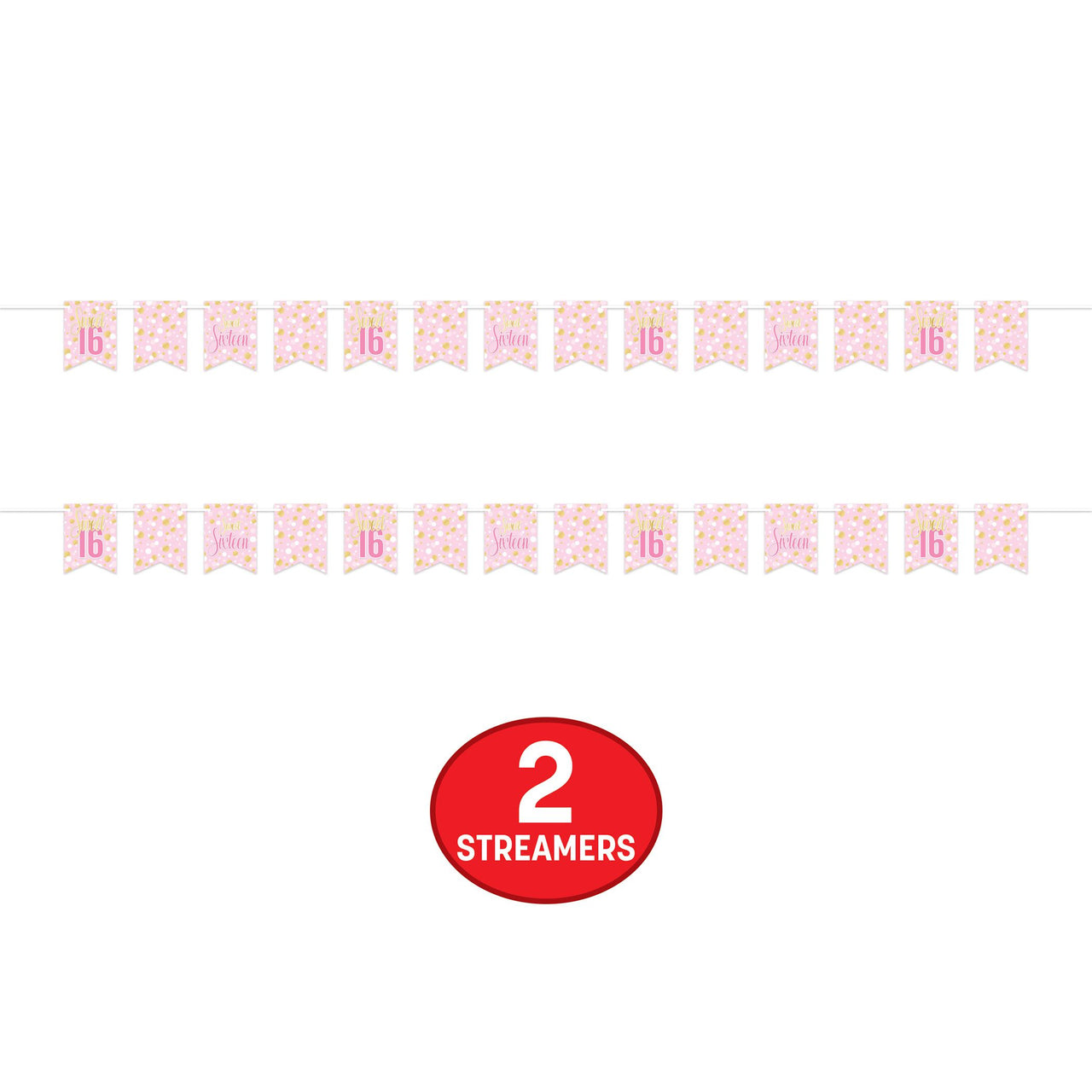 Sweet 16 Streamer - 6in x 8ft Birthday Party Banner