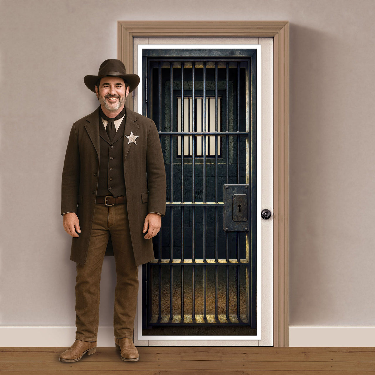 Jail Cell Door Cover - All-Weather Western Halloween Decor