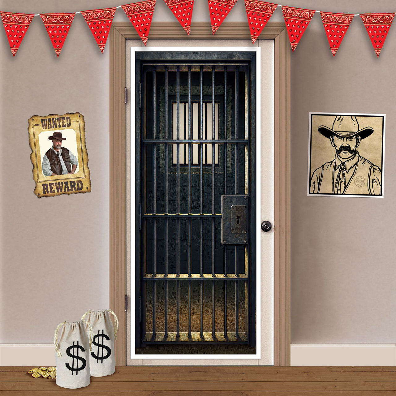Jail Cell Door Cover - All-Weather Western Halloween Decor