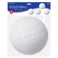 Volleyball Round Plastic Placemats - 4 Pack | 13 inch