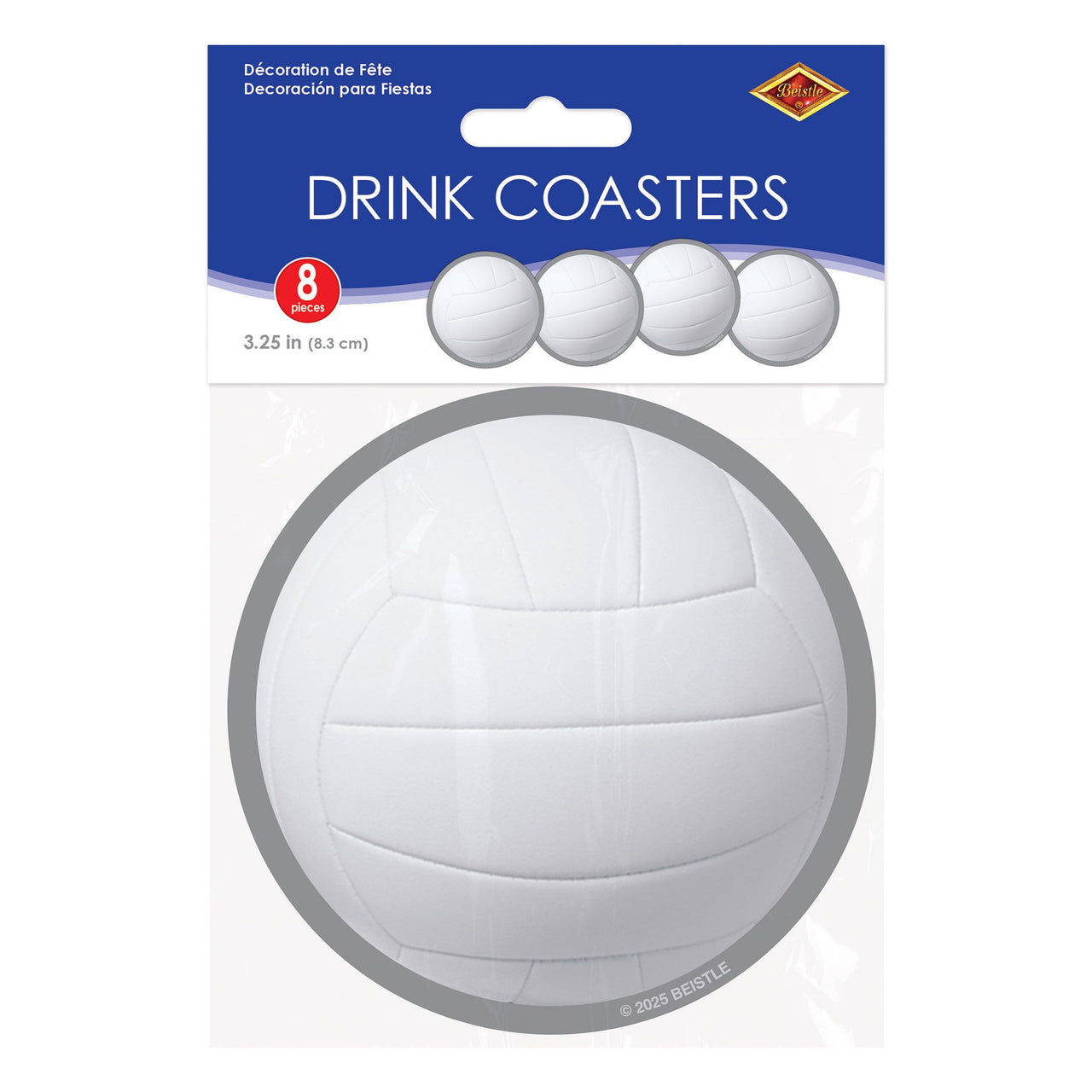 Volleyball Coasters - 8 Pack | Sports Party Tableware