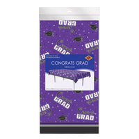 Congrats Grad Purple Plastic Tablecover - 54