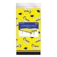 Congrats Grad Yellow Plastic Tablecover - 54