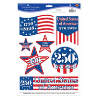 Semiquincentennial Patriotic Peel 'N Place Decals (7/Sheet)