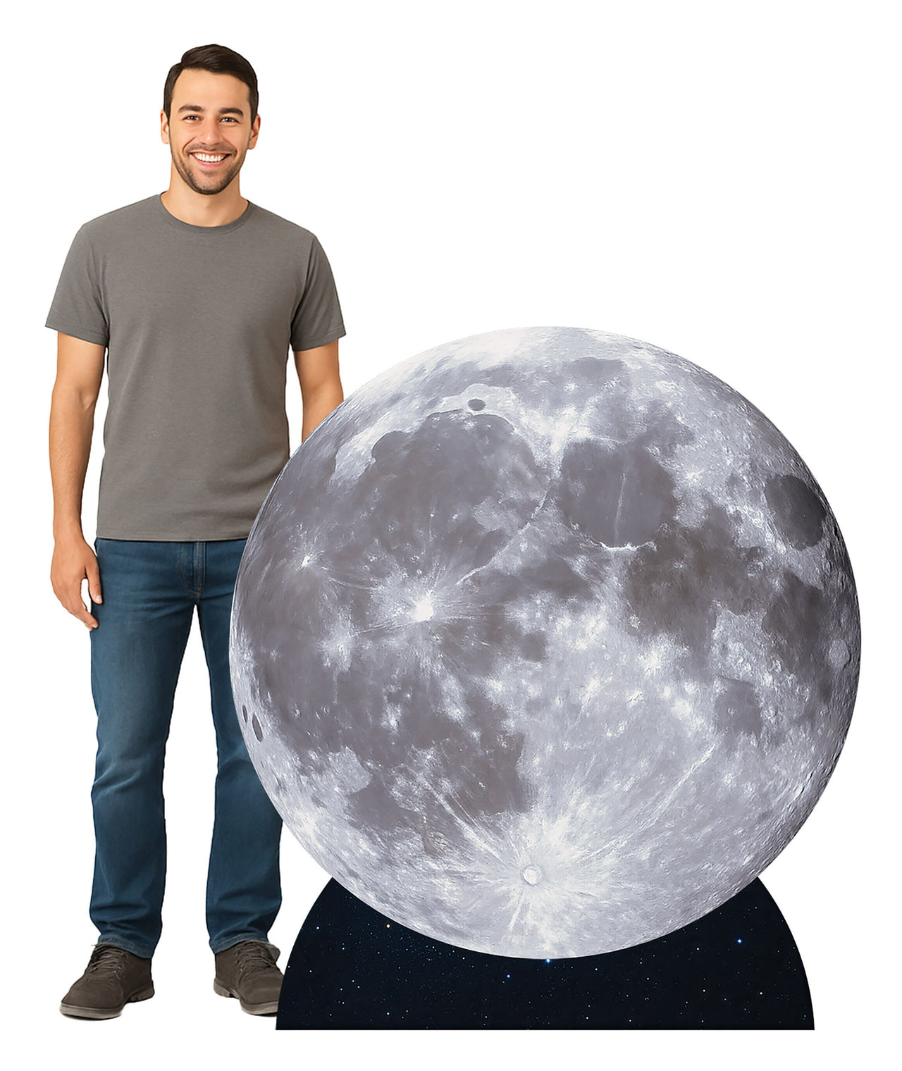 Moon Stand-Up Prop - 4ft Tall Space Decoration