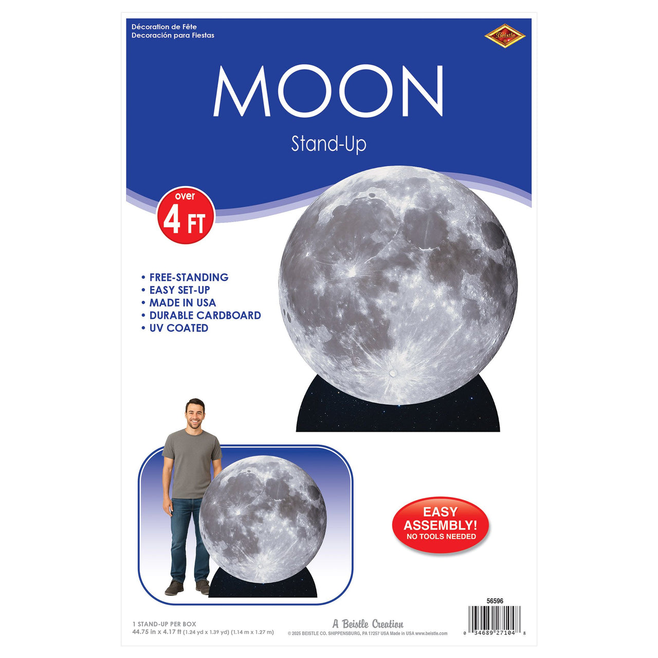 Moon Stand-Up Prop - 4ft Tall Space Decoration