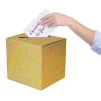 Gold Glitter Prismatic All-Purpose Gift Card Box (9