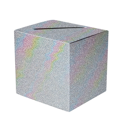 Silver Prismatic Glitter All-Purpose Card Box - 9"x9"