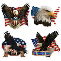 Eagle Cutouts (4-Count) - 9 to 12.25 Inch Patriotic Decor