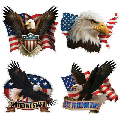 Eagle Cutouts (4-Count) - 9 to 12.25 Inch Patriotic Decor