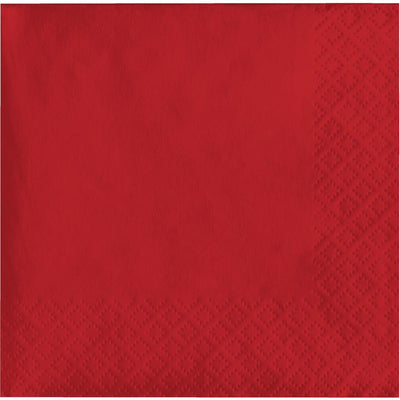 Bulk 500 pc Classic Red Beverage Napkins 3 ply  - Solid Color Party Tableware by Creative Converting