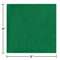 Bulk Emerald Green Beverage Napkins 3 ply (500 per Case)