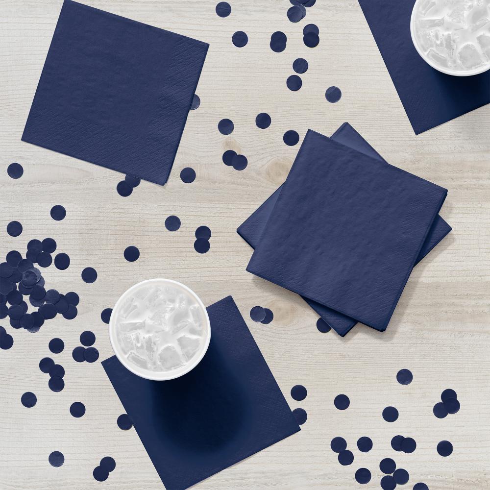 Bulk Navy Blue Beverage Napkins 3 ply (500 per Case)