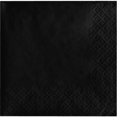 Bulk 500 pc Black Velvet Beverage Napkins 3 ply  - Solid Color Party Tableware by Creative Converting