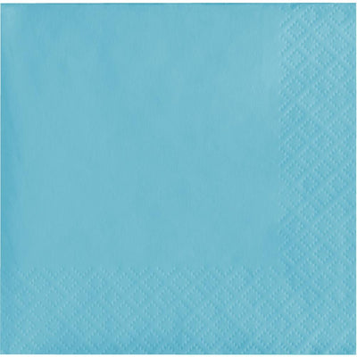 Bulk 500 pc Pastel Blue Beverage Napkins 3 ply  - Solid Color Party Tableware by Creative Converting