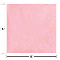 Bulk Classic Pink Beverage Napkins 3 ply (500 per Case)