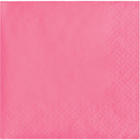 Bulk 240 pc Candy Pink Value Friendly Beverage Napkins  - Solid Color Party Tableware by Creative Converting