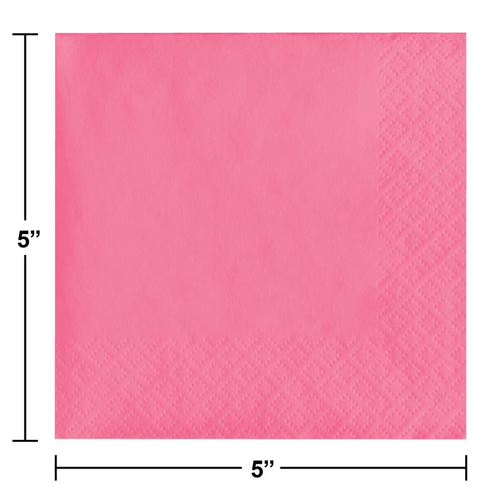 Bulk Candy Pink Value Friendly Beverage Napkins (240 per Case)