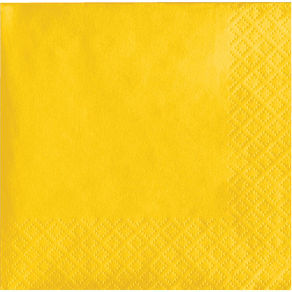 Bulk 240 pc School Bus Yellow Value Friendly Beverage Napkins  - Solid Color Party Tableware by Creative Converting