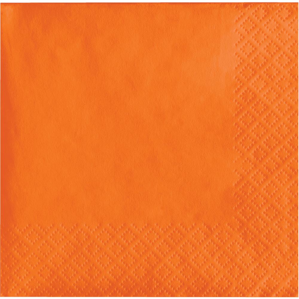 Bulk 240 pc Sunkissed Orange Value Friendly Beverage Napkins  - Solid Color Party Tableware by Creative Converting