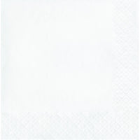 Bulk 500 pc White Luncheon Napkins 3 ply  - Solid Color Party Tableware by Creative Converting
