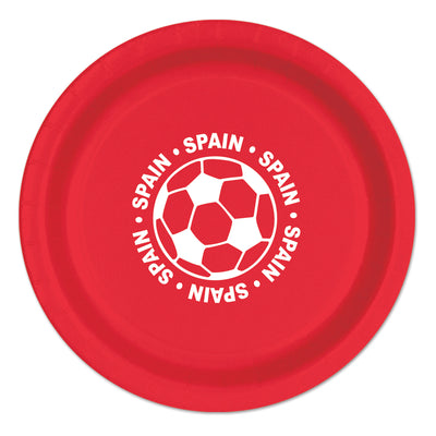 Spain Soccer Party Plates - 9 inch Dinner (8 count)
