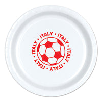 Italy Soccer Plates - 9 inch Dinner Plates (8-Pack)