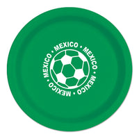 Mexico Soccer Party Plates - 9 Inch Dinner Plates (8 Pack)